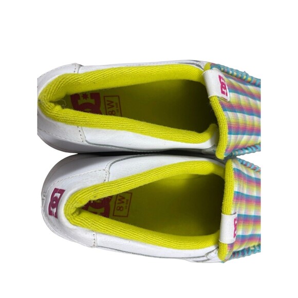 Women’s DC Villain SE White Plaid Comfort Slip On Loafers 8W - Picture 7 of 10